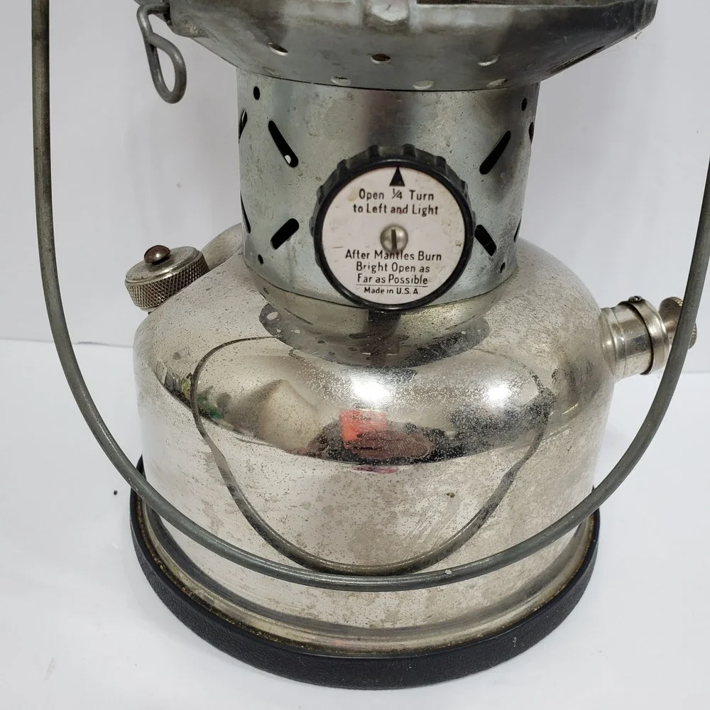 Coleman Lantern Green Vintage 220 Dual Mantle Nickel NOT Tested